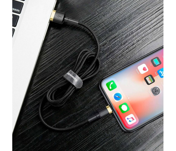 Baseus Kabel Cafule USB-A / Lightning 2.4A QC 3.0 1 m  czarno-złoty - 1502023 - zdjęcie 2